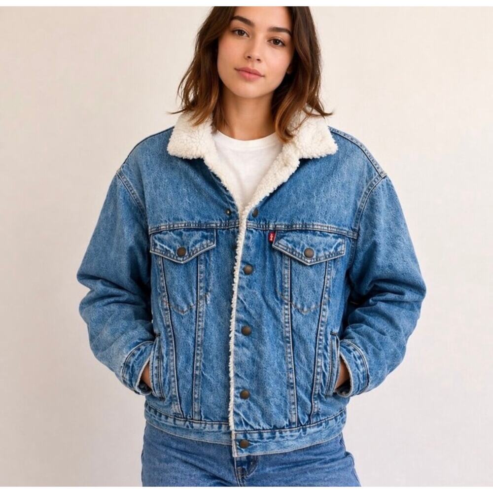 Levi’s original Sherpa Jean denim jacket size xs